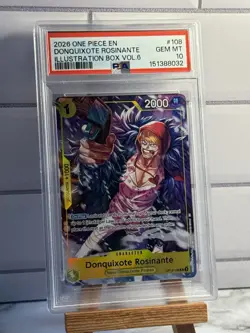 2026 ONE PIECE PROMO ILLUSTRATION BOX VOL.6 OP12-108 DONQUIXOTE ROSINANTE PSA 10 - Image 1