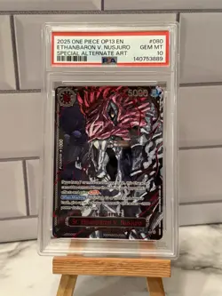 One Piece English OP-13 Red Parallel God Demon Pack Sequential PSA 10 - Image 2