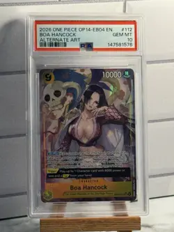 One Piece OP14-EB04 the Azure Sea's Seven Boa Hancock ALT ART OP14-112 PSA 10 - Image 1