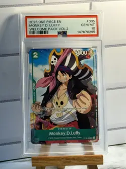 2025 ONE PIECE WELCOME PACK VOL.2 #005 MONKEY D. LUFFY PSA 10 - Image 1