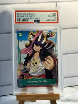 2025 ONE PIECE WELCOME PACK VOL.2 #005 MONKEY D. LUFFY PSA 10 - Image 1