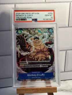 2025 ONE PIECE OP13-CARRYING ON HIS WILL TREASURE RARE MONKEY D. LUFFY PSA 10 - Image 1