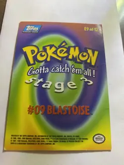 Pokemon Topps Blastoise #09 E9 of 12 Animation Card, Blue Label, Stage 3 HP - Image 2
