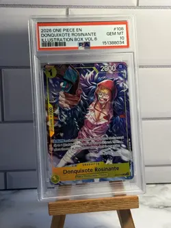 2026 ONE PIECE PROMO ILLUSTRATION BOX VOL.6 OP12-108 DONQUIXOTE ROSINANTE PSA 10 - Image 1