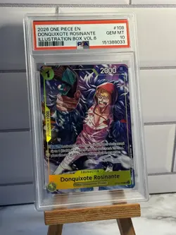 2026 ONE PIECE PROMO ILLUSTRATION BOX VOL.6 OP12-108 DONQUIXOTE ROSINANTE PSA 10 - Image 1