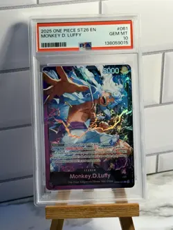 2025 One Piece TCG Monkey.D.Luffy ST26 OP09-061 Leader FOIL PSA 10 - Image 1