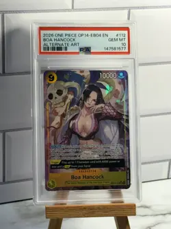 One Piece OP14-EB04 the Azure Sea's Seven Boa Hancock ALT ART OP14-112 PSA 10 - Image 1