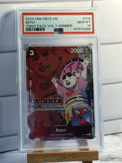 One Piece CCG Bepo Tournament Pk. Vol. 7 Winner Promo P-019 PSA 10 GEM MT - Image 1