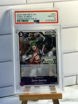 2024 ONE PIECE JUDGE PACK VOLUME 3 067 ZORO-JUUROU PSA 10 GEM MINT - Image 1
