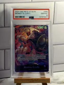 One Piece Monkey D Luffy OP05-060 ST18 PSA 10 GEM MINT - Image 1