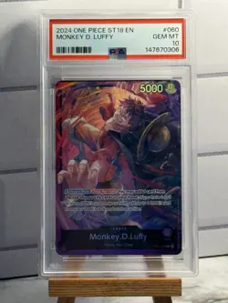 One Piece Monkey D Luffy OP05-060 ST18 PSA 10 GEM MINT - Image 1