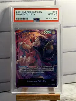 One Piece Monkey D Luffy OP05-060 ST18 PSA 10 GEM MINT - Image 1