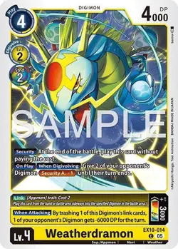 1x EX10-014 Weatherdramon Sinister Order Digimon Card Game x1 - Image 1