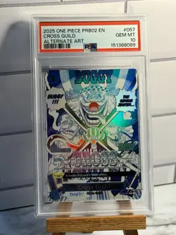 2025 ONE PIECE PRB02-PREMIUM BOOSTER ALTERNATE ART #057 CROSS GUILD PSA 10 - Image 1