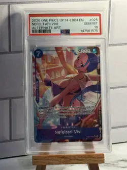 2026 ONE PIECE OP14-EB04-025 THE AZURE SEA'S SEVEN ALT ART NEFELTARI VIVI PSA 10 - Image 1