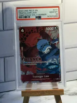 2024 ONE PIECE TOURNAMENT PACK VOL.7 WINNER #017 TRAFALGAR LAW PSA 10 - Image 1