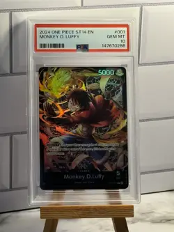 2024 ONE PIECE STARTER DECK ST14-3D2Y #001 MONKEY D. LUFFY PSA 10 - Image 1