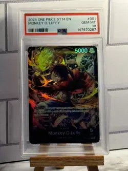 2024 ONE PIECE STARTER DECK ST14-3D2Y #001 MONKEY D. LUFFY PSA 10 - Image 1