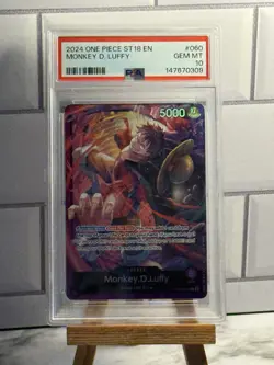 One Piece Monkey D Luffy OP05-060 ST18 PSA 10 GEM MINT - Image 1
