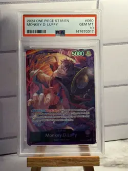 One Piece Monkey D Luffy OP05-060 ST18 PSA 10 GEM MINT - Image 1