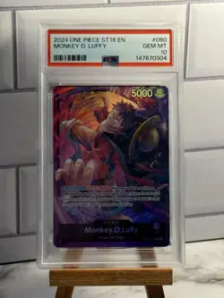 One Piece Monkey D Luffy OP05-060 ST18 PSA 10 GEM MINT - Image 1