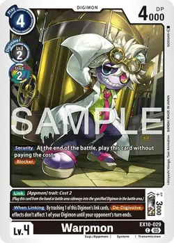 1x EX10-029 Warpmon Sinister Order Digimon Card Game x1 - Image 1