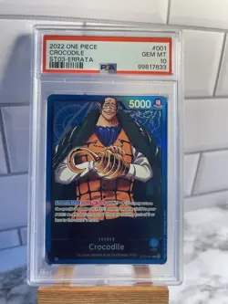 Crocodile Foil - ST03-001 - ERRATA - One Piece TCG - PSA 10 GEM MT - Image 1