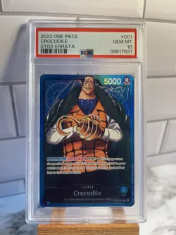 Crocodile Foil - ST03-001 - ERRATA - One Piece TCG - PSA 10 GEM MT - Image 1