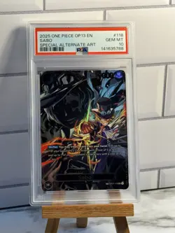 2025 ONE PIECE OP13 EN SABO OP07-118 SPECIAL ALTERNATE ART PSA 10 - Image 1
