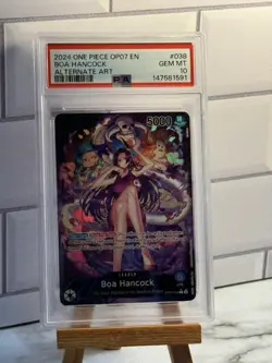 One Piece CCG Boa Hancock OP07-038 Alternate Art Foil Leader PSA 10 English - Image 1