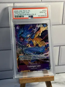 2026 ONE PIECE PROMOS ILLUSTRATION BOX VOL.6 P-093 TRAFALGAR LAW PSA 10 - Image 1