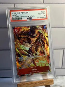 2026 ONE PIECE PROMOS ENGLISH EN SABO ILLUSTRATION BOX VOL.5 PSA 10 OP05-007 - Image 1
