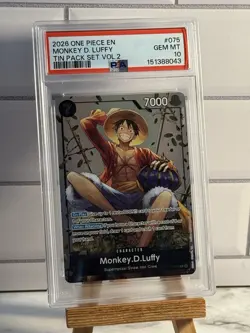 PSA 10 ONE PIECE TIN PACK SET VOL.2 #073 #074 #075 LUFFY SABO ACE SET - Image 5