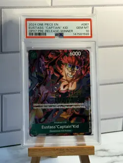 2024 One Piece Promo OP07 Pre-Release Winner #067 Eustass "Captain" Kid PSA 10 - Image 1