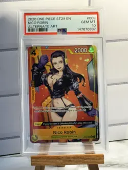 PSA 10 2026 ONE PIECE STARTER DECK ST29-009 ALTERNATE ART NICO ROBIN GEM MINT - Image 1