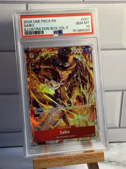 2026 ONE PIECE PROMOS ENGLISH EN SABO ILLUSTRATION BOX VOL.5 PSA 10 OP05-007 - Image 1