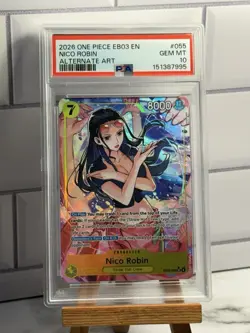 2026 ONE PIECE EB03-EXTRA BOOSTER ALT ART HEROINES EDITION- NICO ROBIN PSA 10 - Image 1