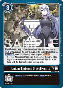 1x EX10-069 Unique Emblem: Gravel Hearts Sinister Order Digimon Card Game x1 - Image 1