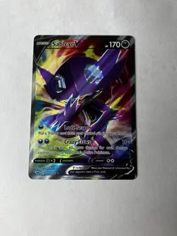 Pokemon TCG Sableye v Sword & Shield Base Set Holo Card 194/202 Full Art - Image 1