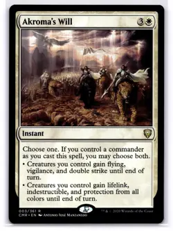 MTG Akroma's Will NM R 3 Commander Legends - Image 1