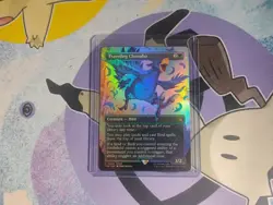 Magic the Gathering Traveling Chocobo Neon Blue Ink Borderles Final Fantasy. - Image 1