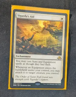 Magic the Gathering Eldritch Moon 2016 #41 Sigarda's Aid NM Condition - Image 1
