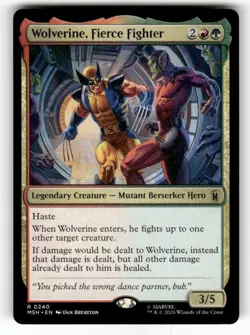Wolverine, Fierce Fighter 240 Rare Marvel Super Heroes Magic: The Gathering NM - Image 1