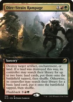 Dire-Strain Rampage (370) Extended Art Innistrad: Midnight Hunt MID MTG Magic - Image 1