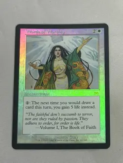 MTG FOIL Words of Worship Onslaught Magic the Gathering - Image 1