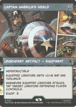 MTG Captain America's Shield (0311) *Foil* Borderless Marvel Super Heroes NM - Image 1
