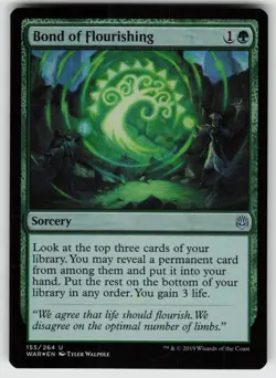 Bond of Flourishing Foil U War of the Spark 155 MTG - Image 1