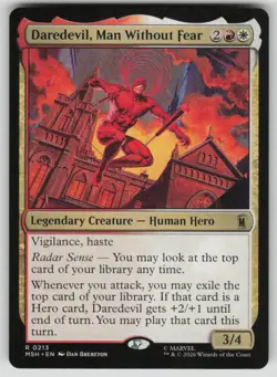 Daredevil, Man Without Fear Rare Marvel Super Heroes 213 MTG Near Mint 2026 - Image 1