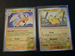 Pikachu 025/165 & Raichu 026/165 Reverse Holo Pokemon 151 NM - Image 1
