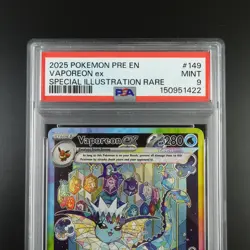 PSA 9 Vaporeon ex 149/131 Prismatic Evolutions SIR Graded Pokemon Card - Image 2